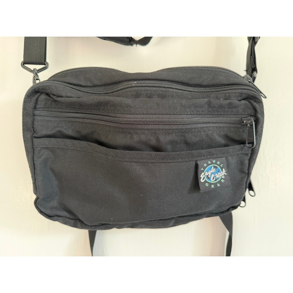 Eagle Creek Travel Bag Unisex OS Black Crossbody Waist Pack Canvas Multi-Pocket